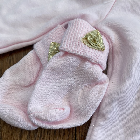 Too Sweet pink and gold coverall 6 months - Picture 4 of 8